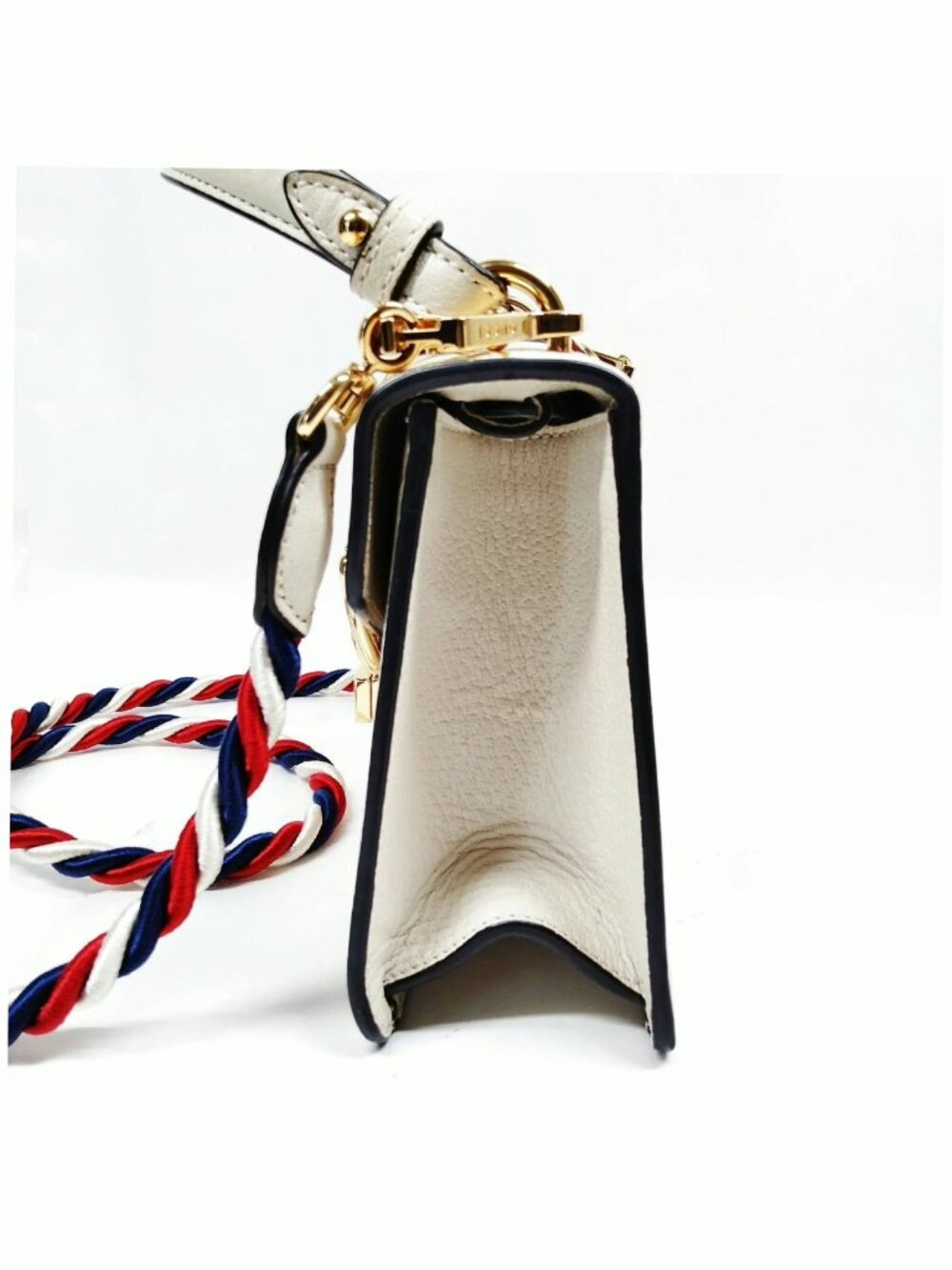 Authentic Gucci Sylvie Top Handle Bag Bee Star Leather Chain Strap - Picture 4 of 10